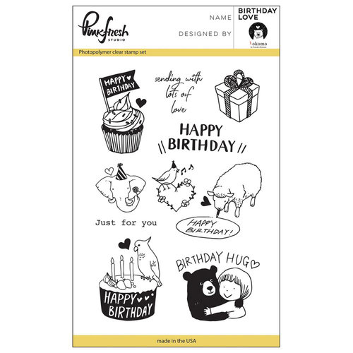 Pinkfresh Studio - Clear Acrylic Stamps - B'day Love