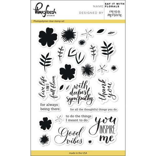 Pinkfresh Studio - Clear Photopolymer Stamps - Say it with Florals