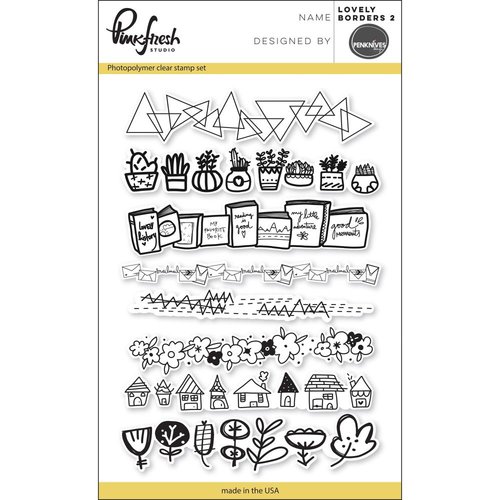 Pinkfresh Studio - Clear Acrylic Stamps - Lovely Borders 2