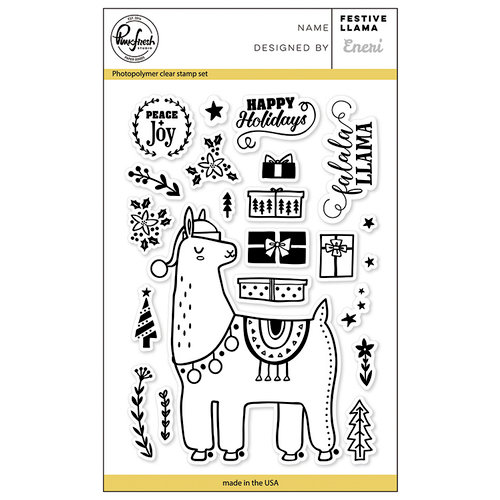 Pinkfresh Studio - Christmas - Clear Photopolymer Stamps - Festive Llama