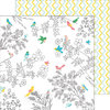 Pinkfresh Studio - Felicity Collection - 12 x 12 Double Sided Paper - Florals and Birds