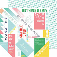 Pinkfresh Studio - Felicity Collection - 12 x 12 Double Sided Paper - Happy Words