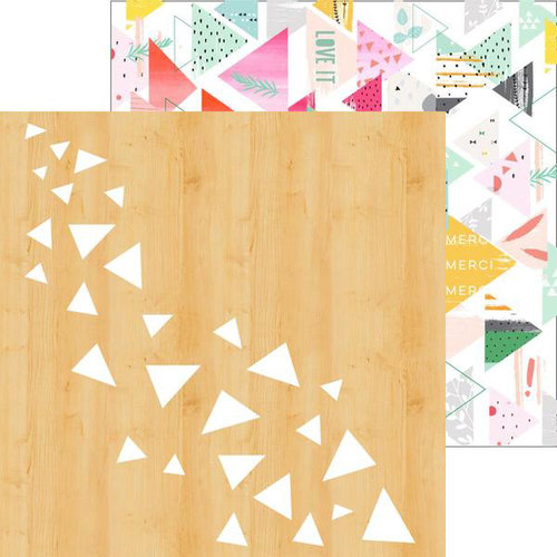 Pinkfresh Studio - Happy Things Collection - 12 x 12 Double Sided Paper - Rustic Triangles