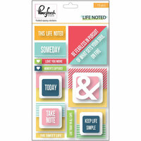 Pinkfresh Studio - Life Noted Collection - Epoxy Stickers with Foil Accents