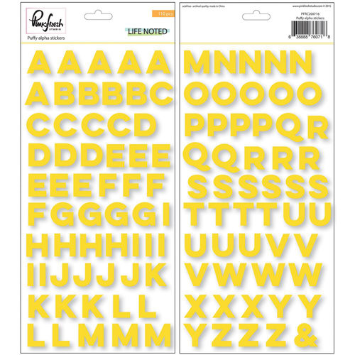 Pinkfresh Studio - Life Noted Collection - Puffy Stickers - Alphabet