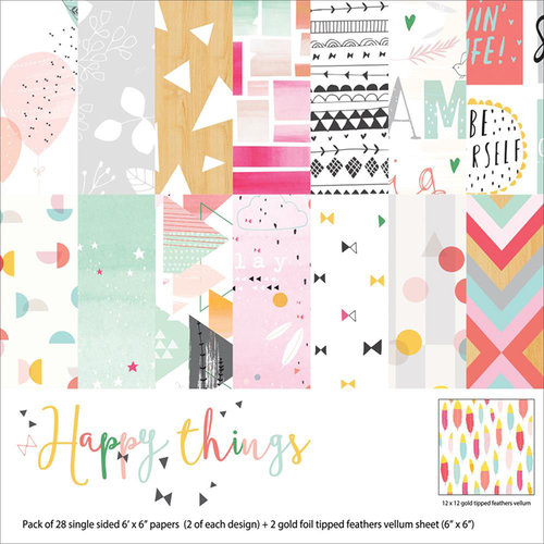 Pinkfresh Studio - Happy Things Collection - 6 x 6 Paper Pack