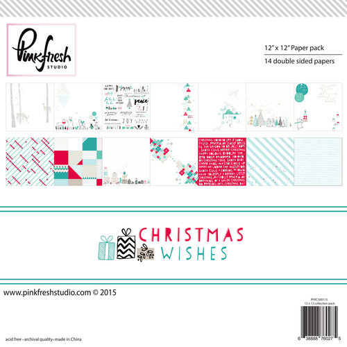 Pinkfresh Studio - Christmas Wishes Collection - 12 x 12 Paper Pack