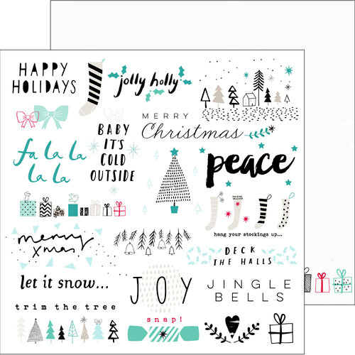 Pinkfresh Studio - Christmas Wishes Collection - 12 x 12 Double Sided Paper - Jolly Holly