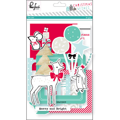Pinkfresh Studio - Christmas Wishes Collection - Die Cut Cardstock Pieces