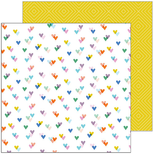 Pinkfresh Studio - Let's Stay Home Collection - 12 x 12 Double Sided Paper - Kind Hearts