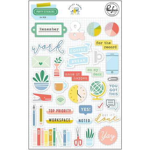 Pinkfresh Studio - Office Hours Collection - Puffy Stickers