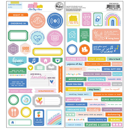 Pinkfresh Studio - Let's Stay Home Collection - Cardstock Stickers