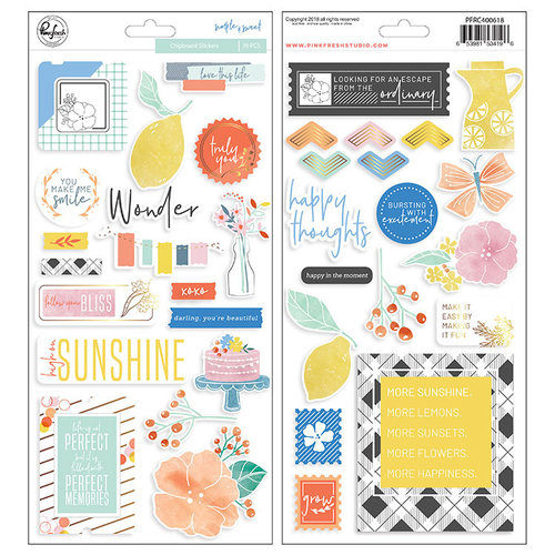 Pinkfresh Studio - Simple and Sweet Collection - Chipboard Stickers