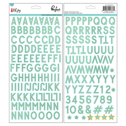 Pinkfresh Studio - Oh Joy Collection - Christmas - Chipboard Stickers with Foil Accents - Alphabet
