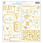 Pinkfresh Studio - Simple and Sweet Collection - Puffy Stickers - Accents - Golden