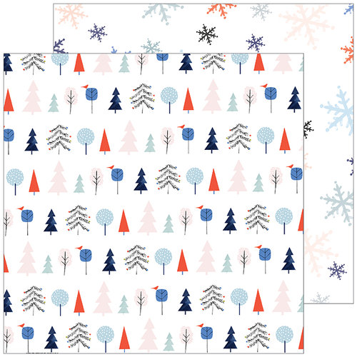 Pinkfresh Studio - December Days Collection - Christmas - 12 x 12 Double Sided Paper - Festive Trees