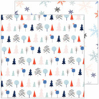 Pinkfresh Studio - December Days Collection - Christmas - 12 x 12 Double Sided Paper - Festive Trees