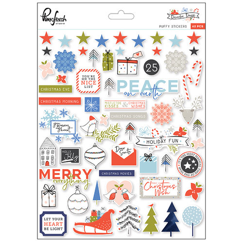 Pinkfresh Studio - December Days Collection - Christmas - Puffy Stickers