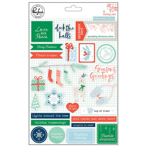Pinkfresh Studio - Holiday Vibes Collection - Christmas - Puffy Stickers
