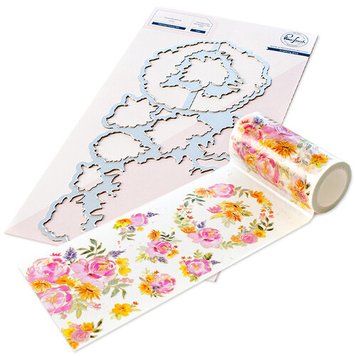 Pinkfresh Studio - Washi Tape and Die Set - Painted Peony Mix Bundle