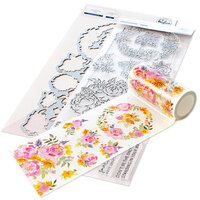 Pinkfresh Studio - Clear Photopolymer Stamps, Washi Tape and Die Set - Painted Peony Mix Complete Bundle