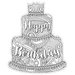 Paper House Productions - Coloring Cards - Birthday Cake