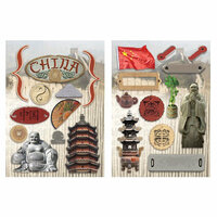 Paper House Productions - China Collection - Die Cut Chipboard Pieces - China