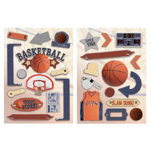 Paper House Productions - Basketball Collection - Die Cut Chipboard Pieces - Basketball