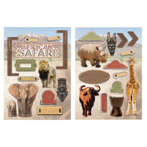 Paper House Productions - Africa Collection - Die Cut Chipboard Pieces - African Safari