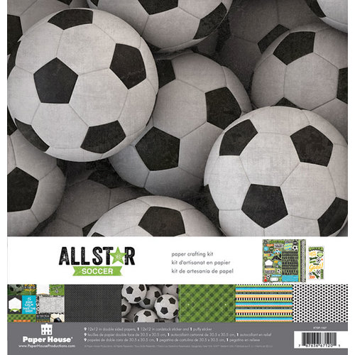 Paper House Productions - All Star Collection - Soccer - 12 x 12 Paper Crafting Kit