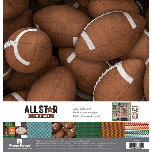 Paper House Productions - All Star Collection - Football - 12 x 12 Paper Crafting Kit