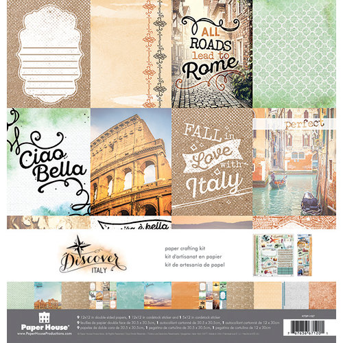 Paper House Productions - Discover Collection - Italy - 12 x 12 Paper Crafting Kit