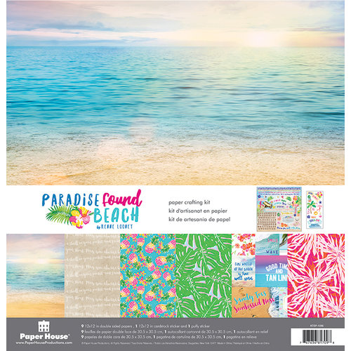 Paper House Productions - Paradise Found Collection - 12 x 12 Paper Crafting Kit - Beach