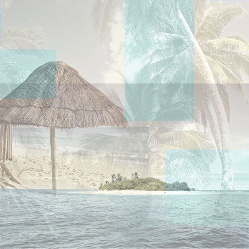 Paper House Productions - Tropical Island Collection - 12 x 12 Paper - Tropical Collage
