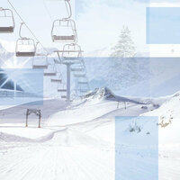 Paper House Productions - Winter Sports Collection - 12 x 12 Paper - Skiing Collage