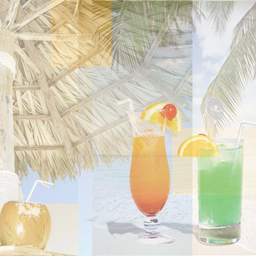 Paper House Productions - Tropical Drinks Collection - 12 x 12 Paper - Tropical Drink Collage