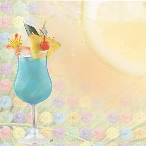 Paper House Productions - Tropical Drinks Collection - 12 x 12 Paper - Blue Hawaiian