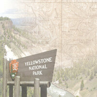 Paper House Productions - Wyoming Collection - 12 x 12 Paper - Yellowstone Map