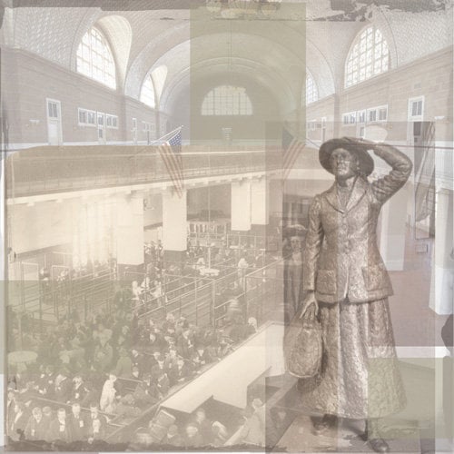 Paper House Productions - Ellis Island Collection - 12 x 12 Paper - Annie Moore Collage