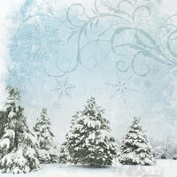 Paper House Productions - Christmas Collection - 12 x 12 Paper - Winter Trees