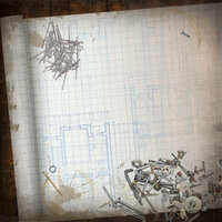 Paper House Productions - Handyman Collection - 12 x 12 Paper - Blueprint