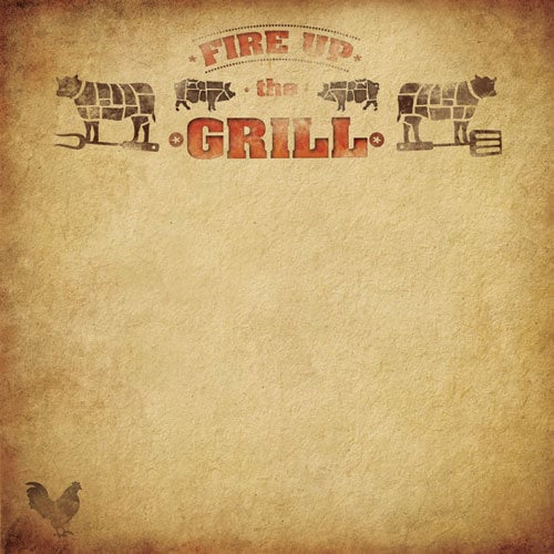 Paper House Productions - BBQ Collection - 12 x 12 Paper - Fire Up the Grill