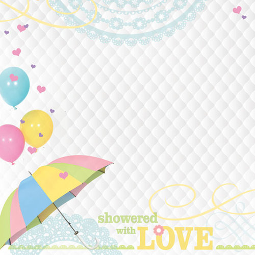 Paper House Productions - Baby Shower Collection - 12 x 12 Paper - Showered with Love