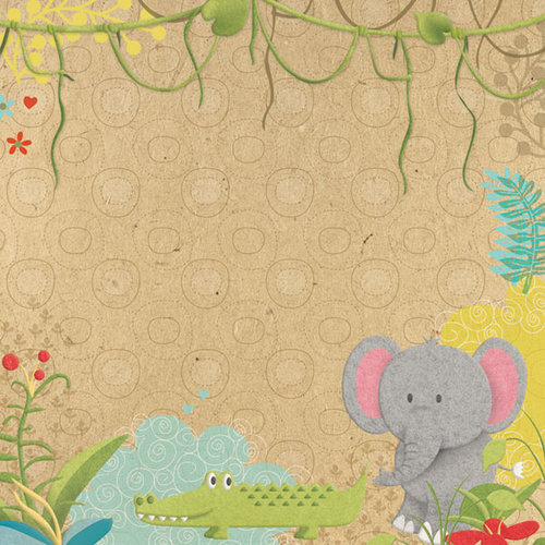 Paper House Productions - Born to Be Wild Collection - 12 x 12 Paper - Jungle Friends