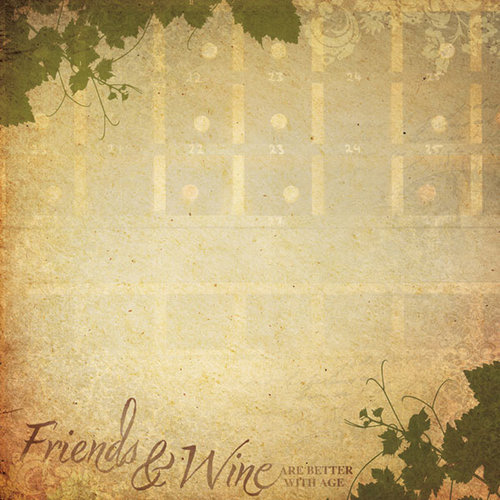 Paper House Productions - Wine and Friends Collection - 12 x 12 Paper - Friends and Wine