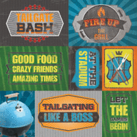 Paper House Productions - Tailgating Collection - 12 x 12 Paper - Tailgating Tags
