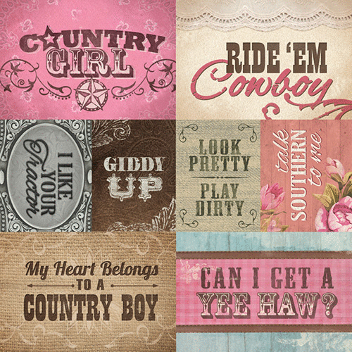 Paper House Productions - Country Girl Collection - 12 x 12 Paper - Country Girl Tags