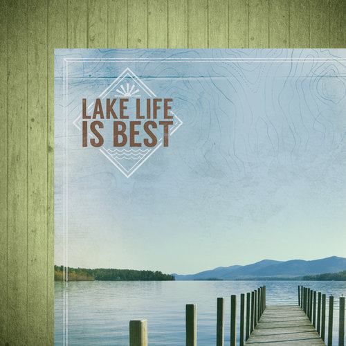 Paper House Productions - Lake Life Collection - 12 x 12 Double Sided Paper - Dock on the Lake