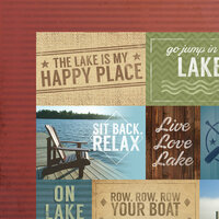 Paper House Productions - Lake Life Collection - 12 x 12 Double Sided Paper - Lake Time Tags