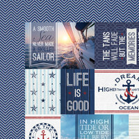 Paper House Productions - Nautical Collection - 12 x 12 Double Sided Paper - Nautical Tags